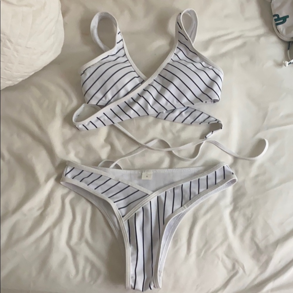 zaful striped swimsuit
